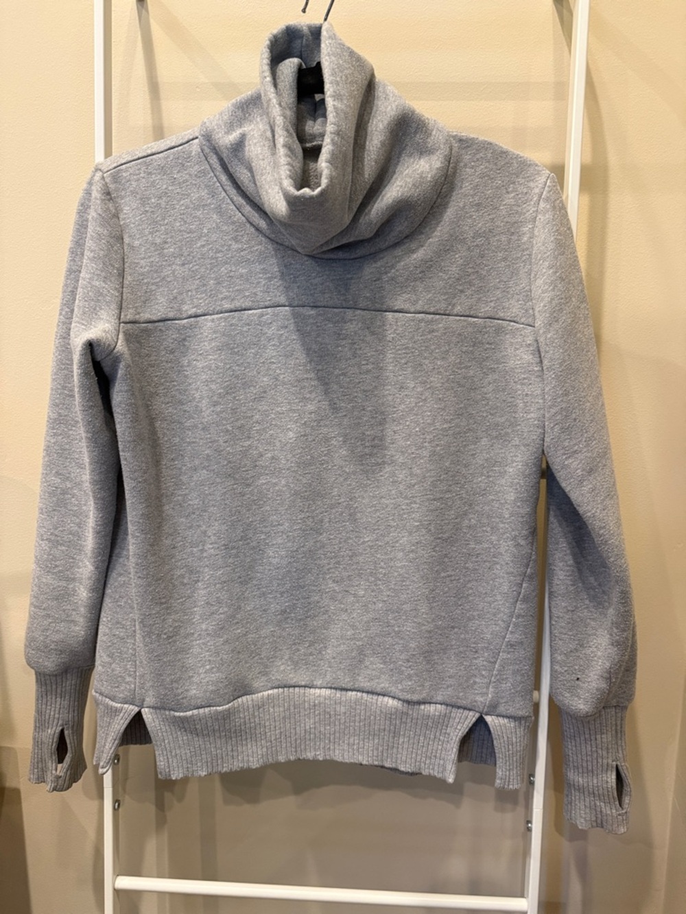 ALO Cozy Funnel Neck Gray Women's Sweater - Picture 2 of 6